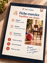 Fiche exercice « Le balancier au dossier » en 3 niveaux